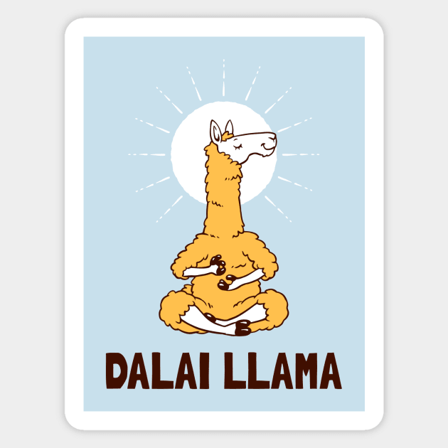 Dalai Llama Sticker by dumbshirts